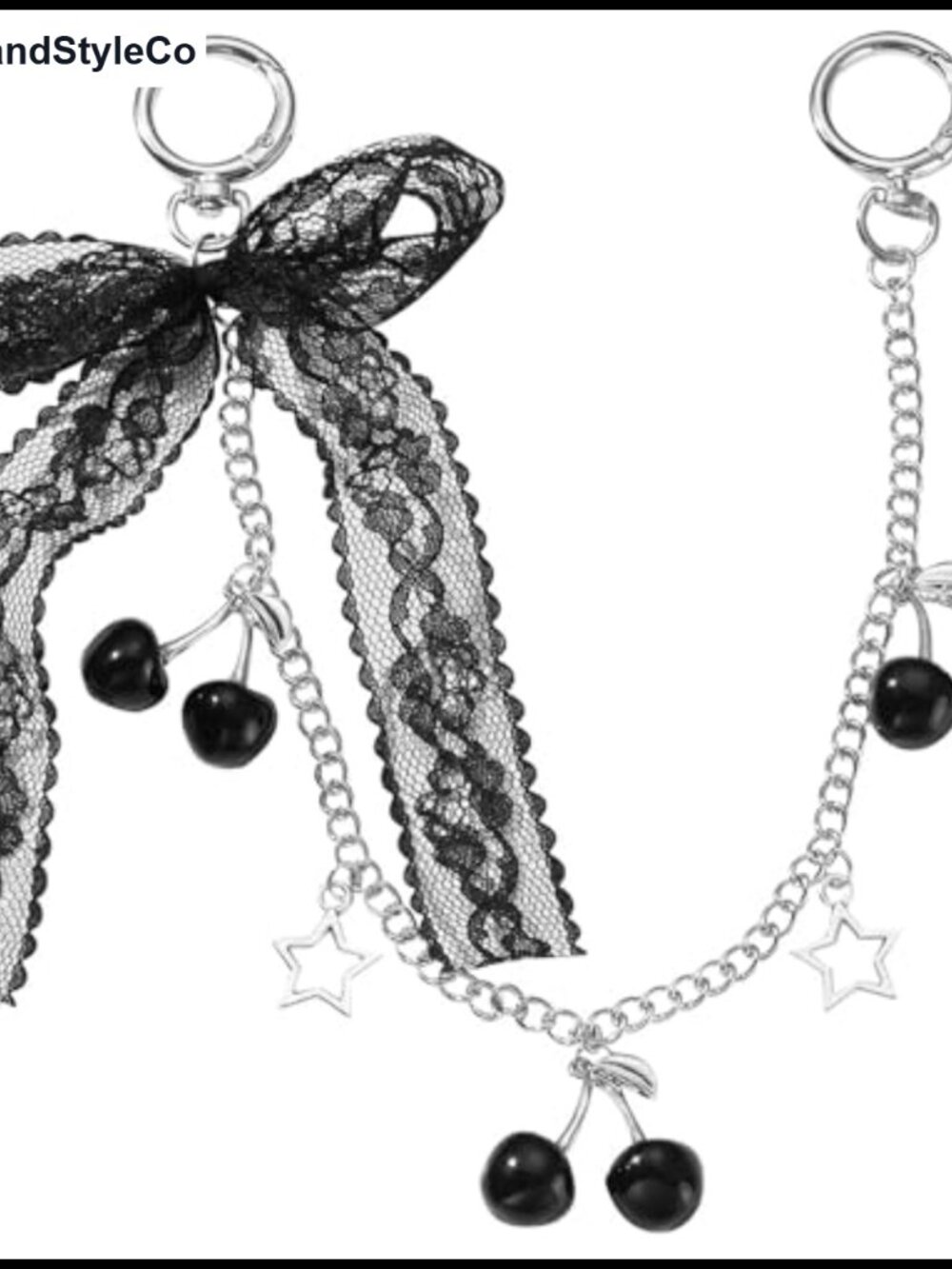 Y2K Purse Chain Charms Cherry Bow Pendant Zinc Alloy Bag Accessory
